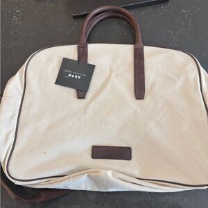 John Varvatos Tan and Brown Duffel Bag